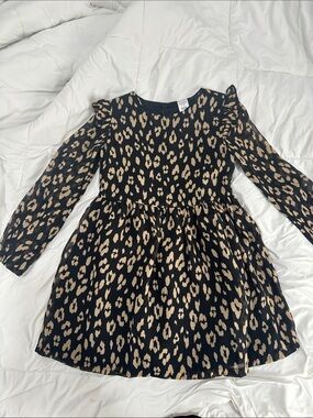 Carter's Black and Tan Leopard Print Long-Sleeve Dress